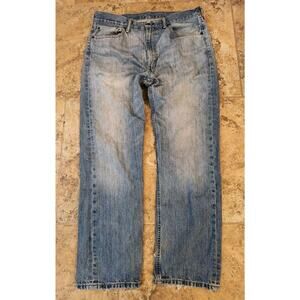 Levis Jeans Mens 36x30(See Pics) Blue 505 Straight Fit Denim Distressed